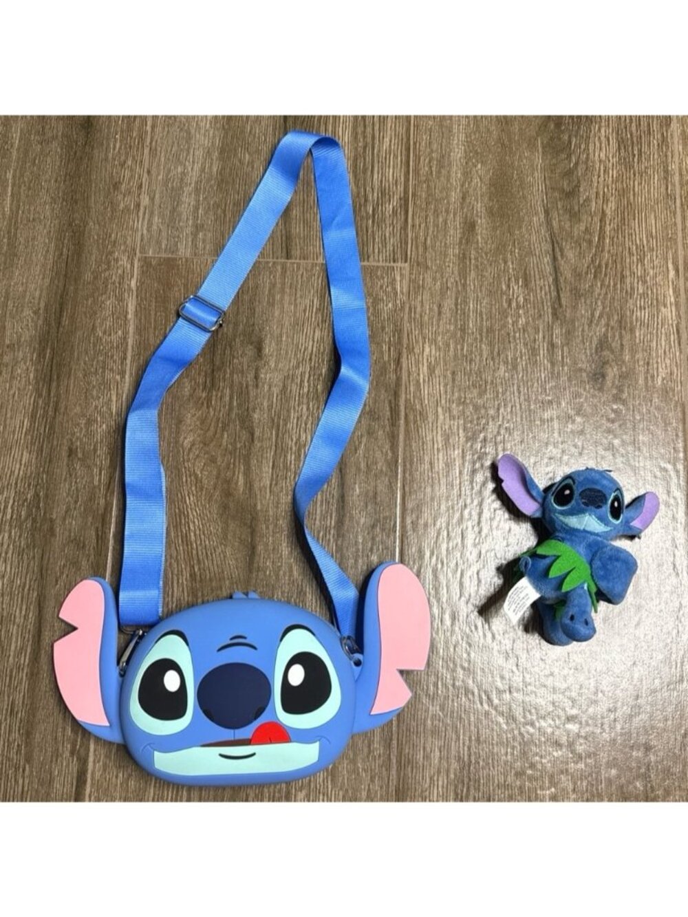Disney Stitch Crossbody Bag Plush Slap Bracelet Bundle
